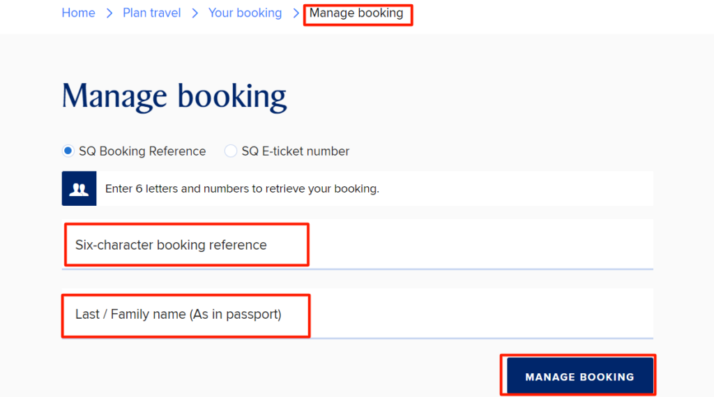 How To Access Manage Booking Singapore Airlines